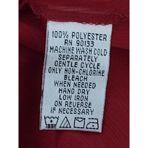 Linea By Louis Dell'Olio Red Sheer Button Front Blouse Size 1X - Picture 10 of 15